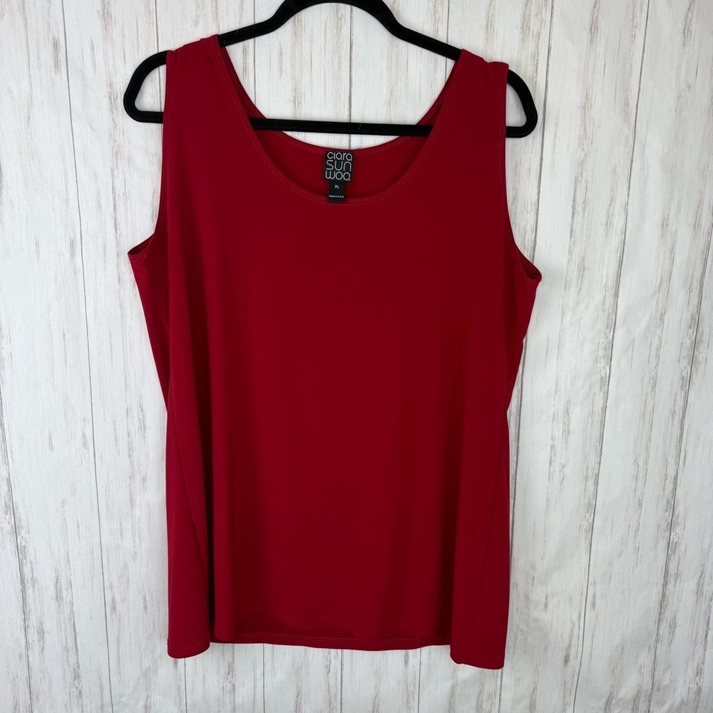 CLARA SUNWOO Red Sleeveless Tank Top